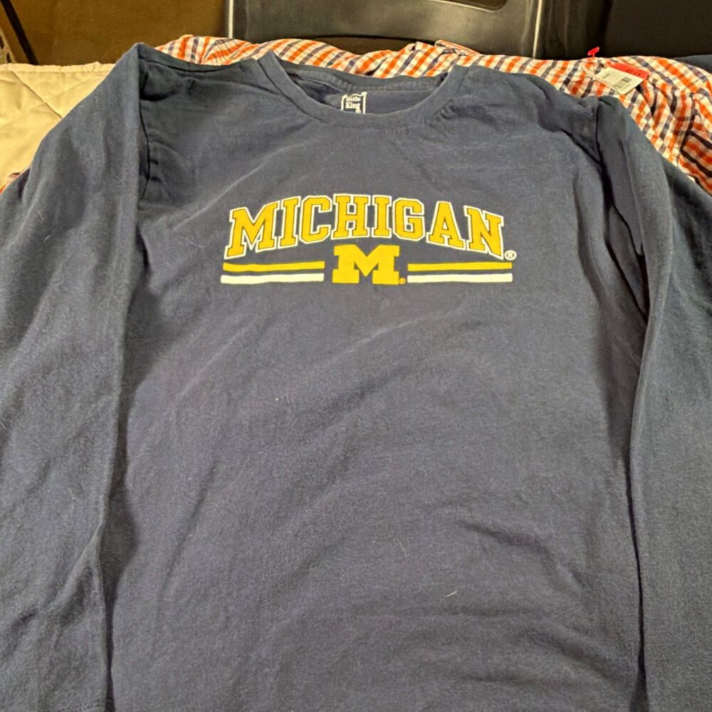 Little King Michigan Wolverines Long Sleeve Shirt Blue/Yellow Size YLG